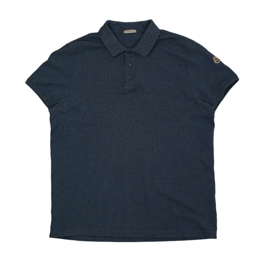 Moncler Maglia Polo Manica Corta Denim Blue Pike