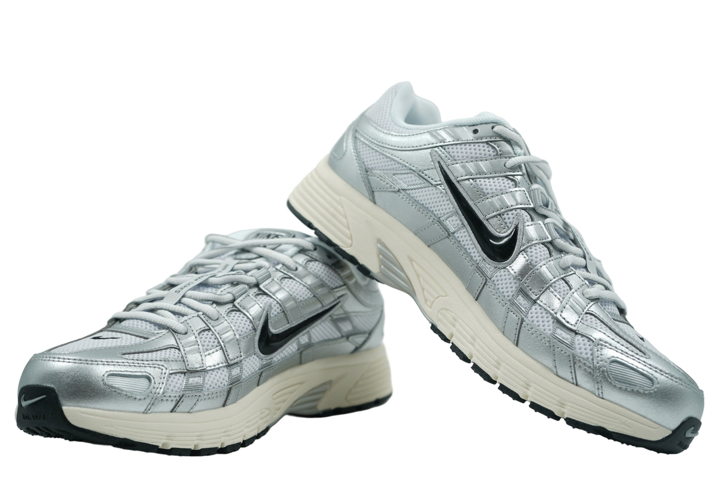 Nike P-6000 White Metallic Silver Flat Silver Black