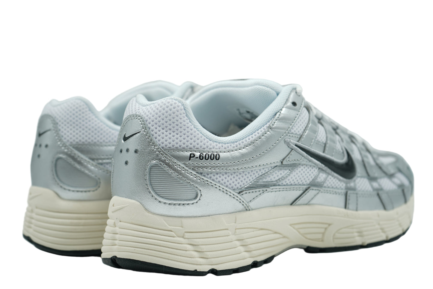 Nike P-6000 White Metallic Silver Flat Silver Black