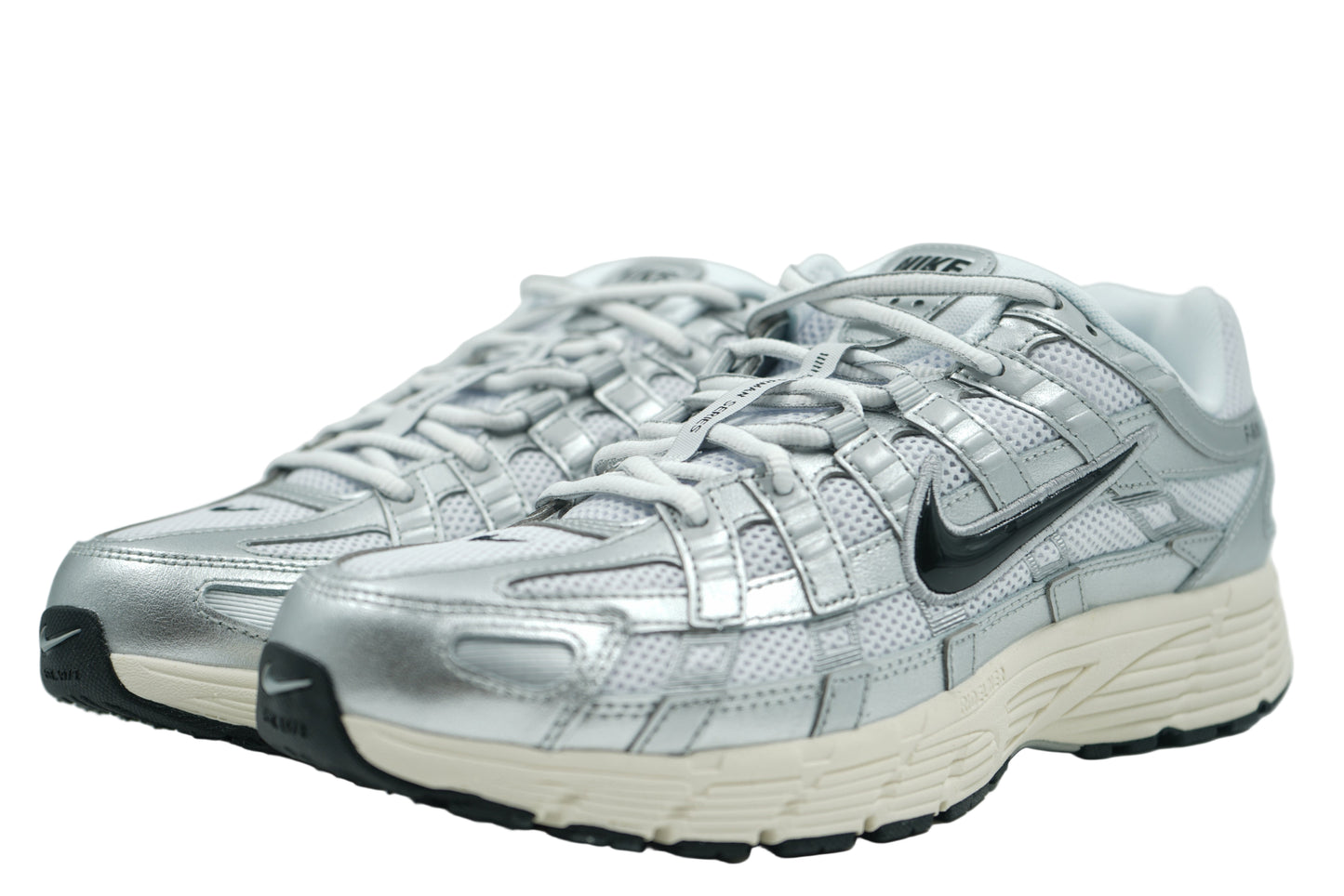 Nike P-6000 White Metallic Silver Flat Silver Black