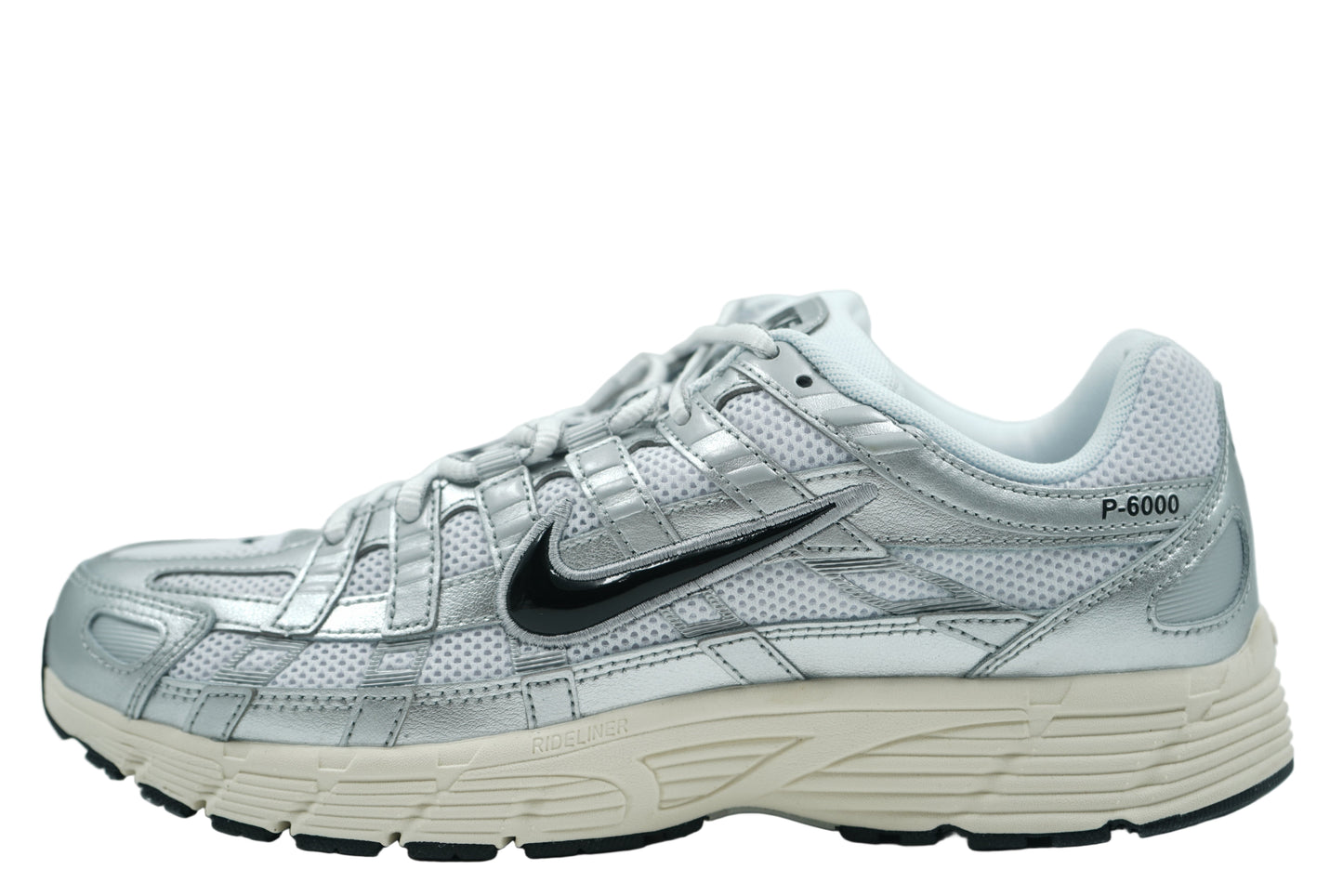 Nike P-6000 White Metallic Silver Flat Silver Black