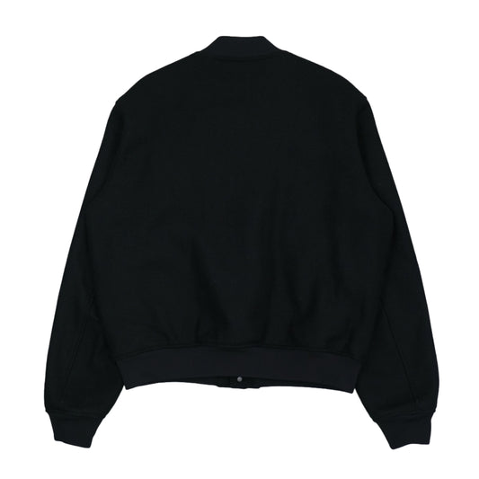 Off-White Logo Patch Orange Black Varsity Jacket