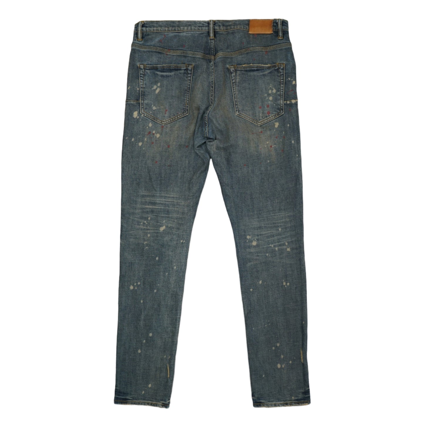 Purple Brand Style P002 Color Stains Blue Faded Jeans