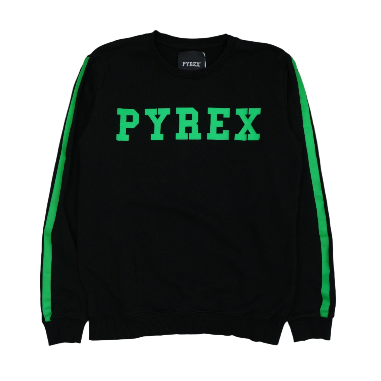 Pyrex Green Chest Logo Black Crewneck