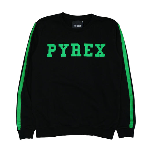 Pyrex Green Chest Logo Black Crewneck