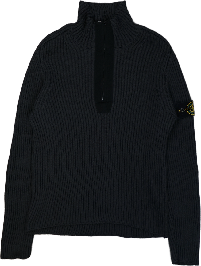 Stone Island Half-Zip Grey Turtleneck