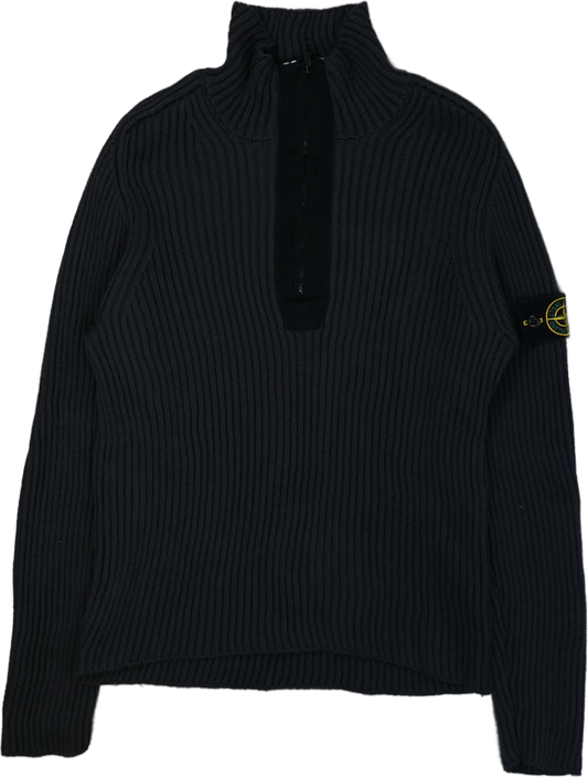 Stone Island Half-Zip Grey Turtleneck