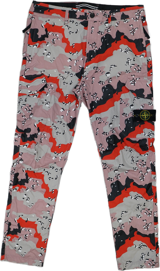 Stone Island Red Desert Camo Cargo Pants