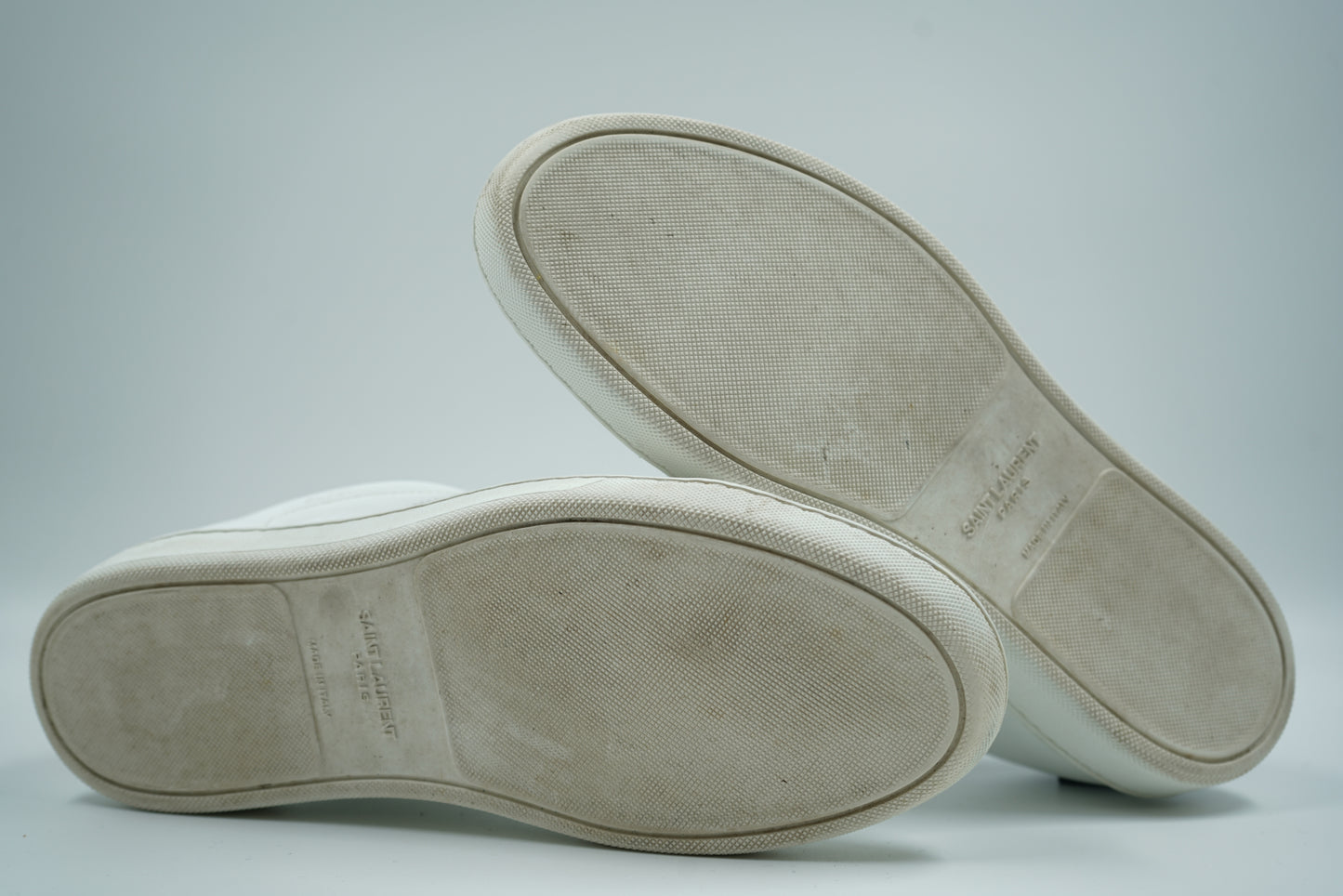 Saint Laurent Lips Classic Court White Sneakers
