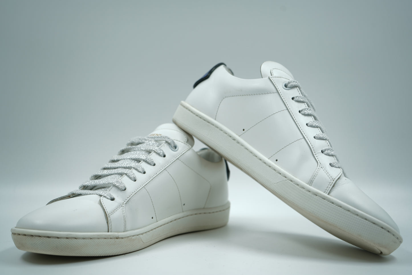 Saint Laurent Lips Classic Court White Sneakers