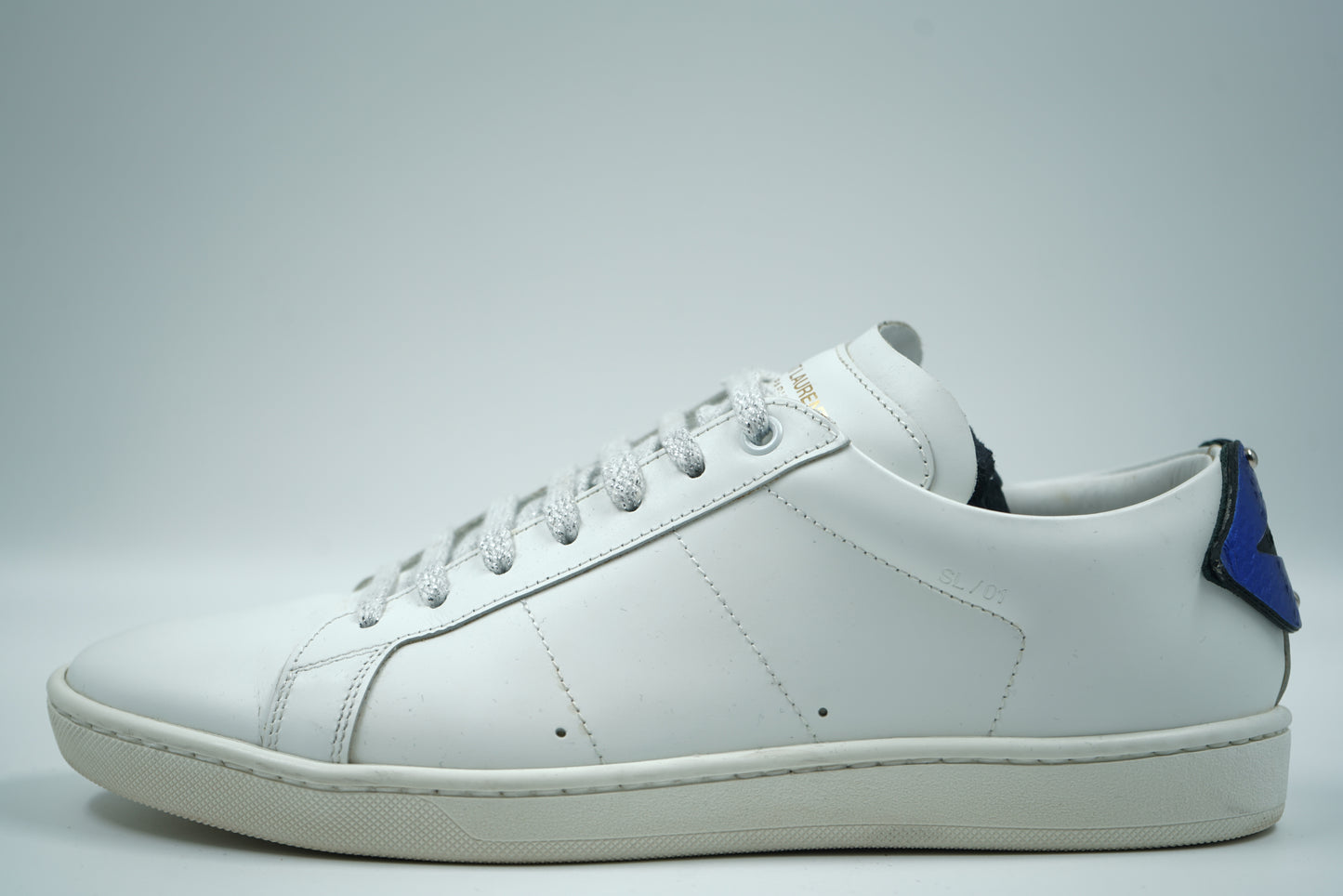 Saint Laurent Lips Classic Court White Sneakers