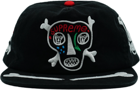 Supreme Skull n Bones Black Cap