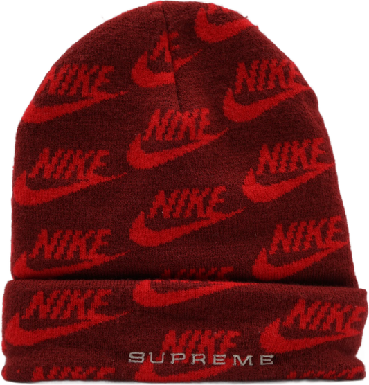 Supreme x Nike All Over Logos Red Beanie (Pre-owned)