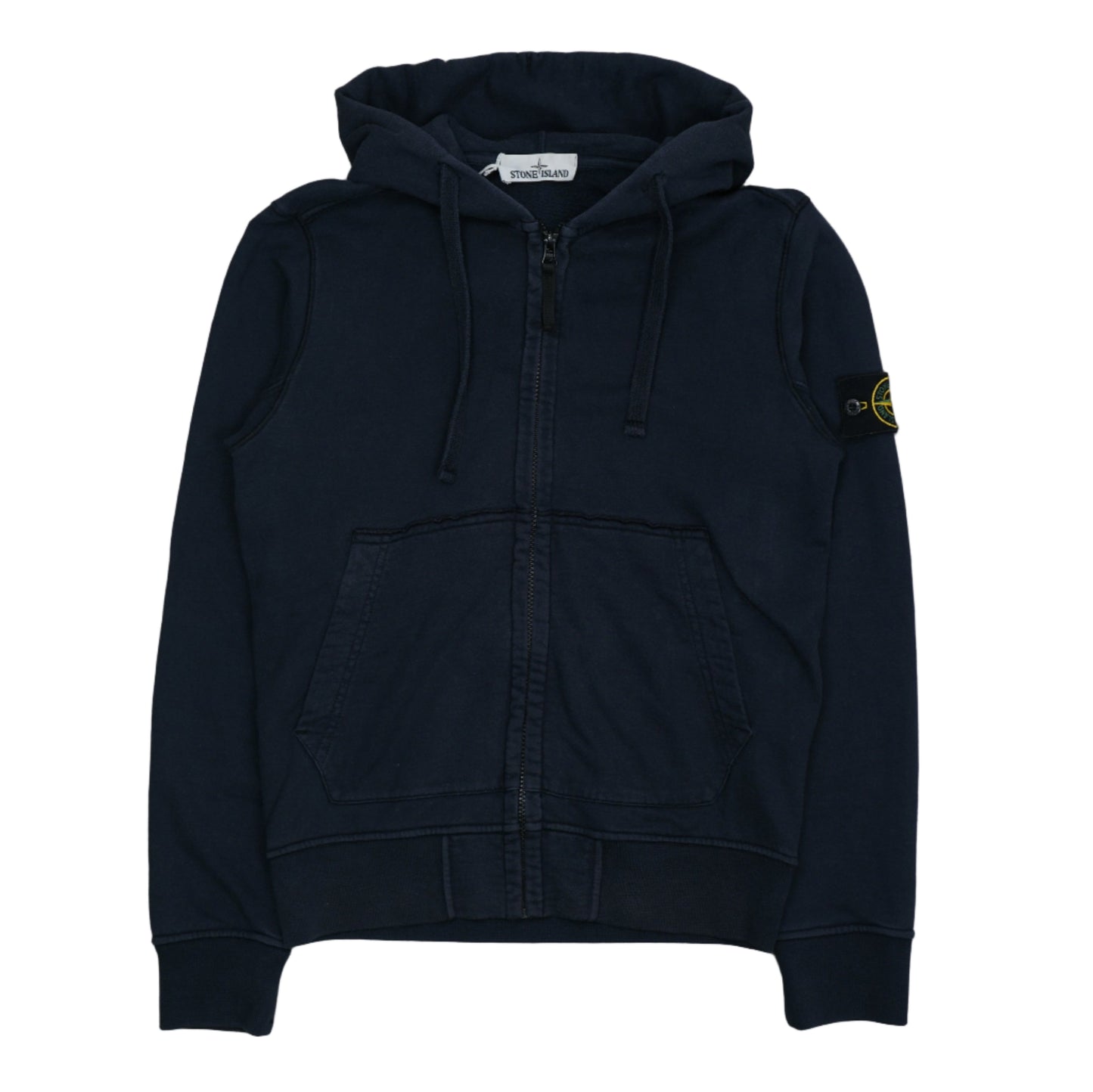 Stone Island Navy Zip-Up Hoodie