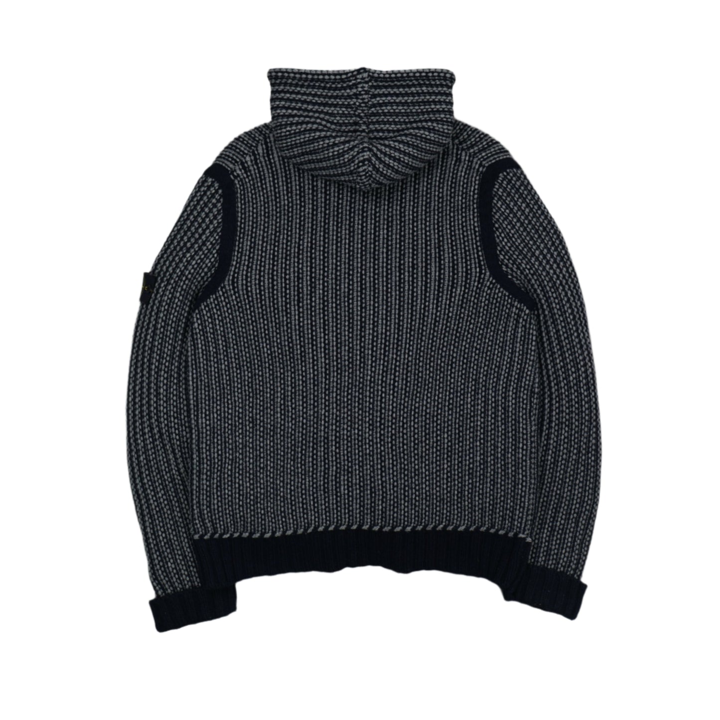 Stone Island President Black Grey Knit Cardigan