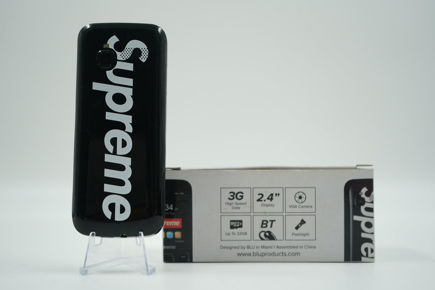 Supreme x BLU Black Burner Phone