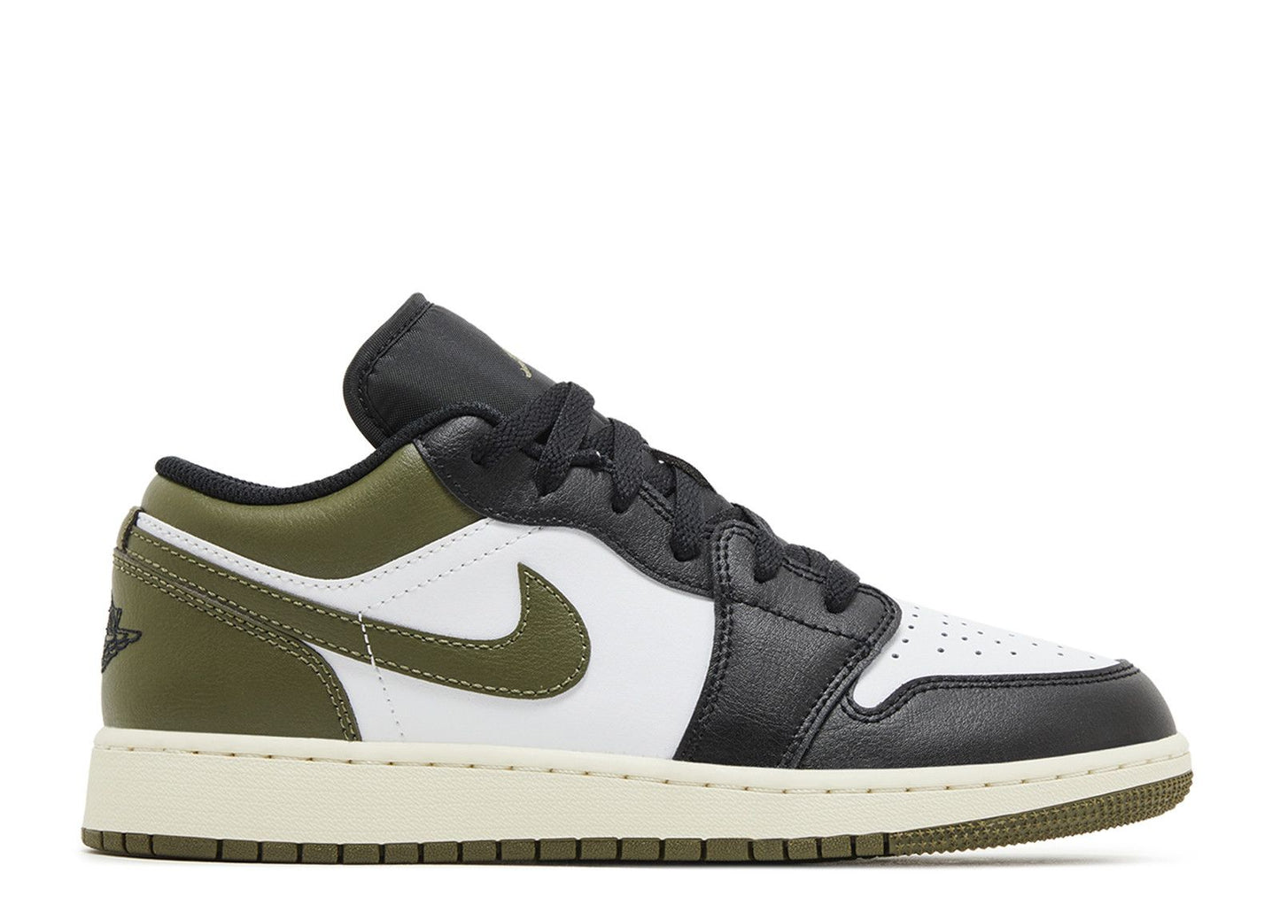 Air Jordan 1 Low GS Black Toe Medium Olive