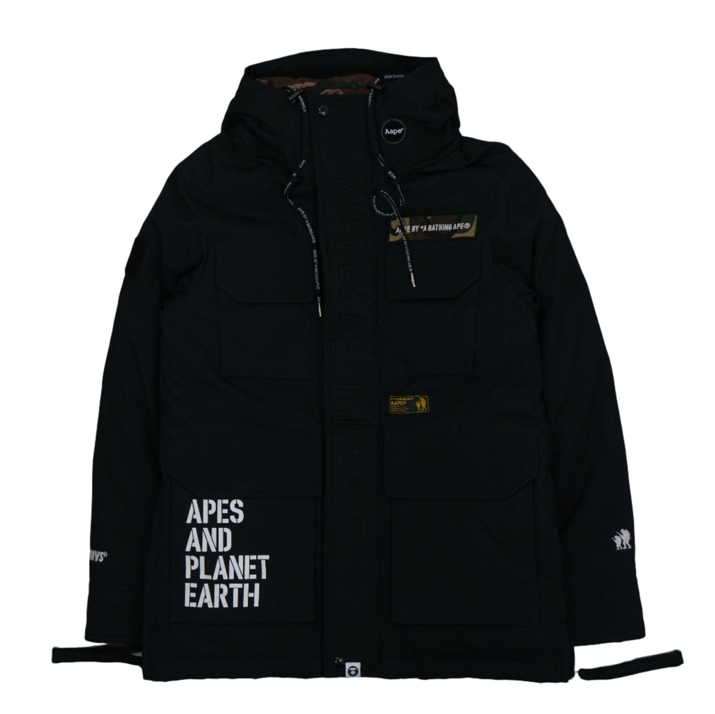 AAPE Apes And Planet Earth Camo/Black Down Jacket - BAPE - SecondPlace