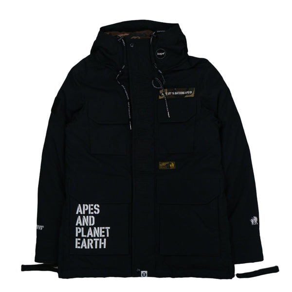 AAPE Apes And Planet Earth Camo/Black Down Jacket