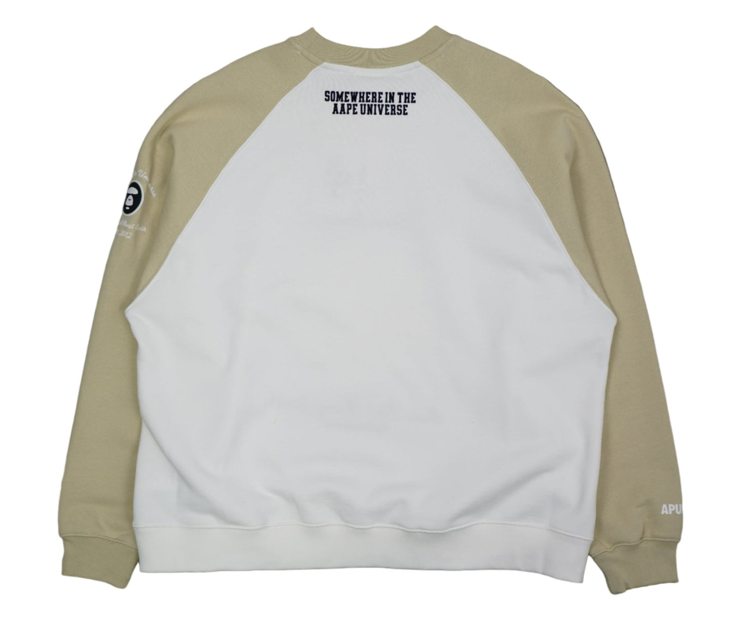 AAPE College Front Print White/Beige Sweatshirt - BAPE - SecondPlace