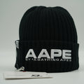 AAPE Ribbed Black Beanie