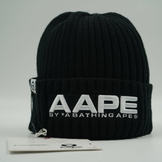 AAPE Ribbed Black Beanie - BAPE - SecondPlace