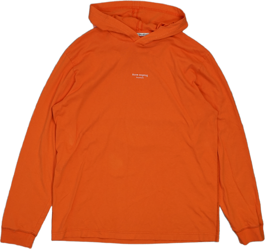 Acne Small Logo Orange Longsleeve Hoodie