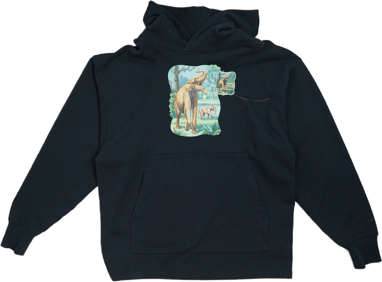 Acne Dinosaur Print Black Hoodie (Pre - owned) - Acne - SecondPlace