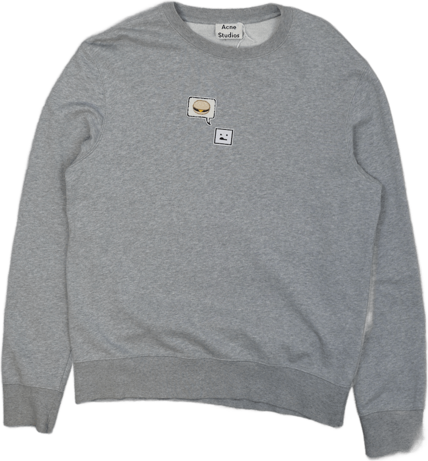 Acne Studios Ferris Face 1st Edition Hungry For Hamburgers Grey Crewneck - Acne - SecondPlace