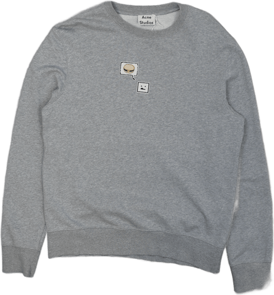 Acne Studios Ferris Face 1st Edition Hungry For Hamburgers Grey Crewneck - Acne - SecondPlace
