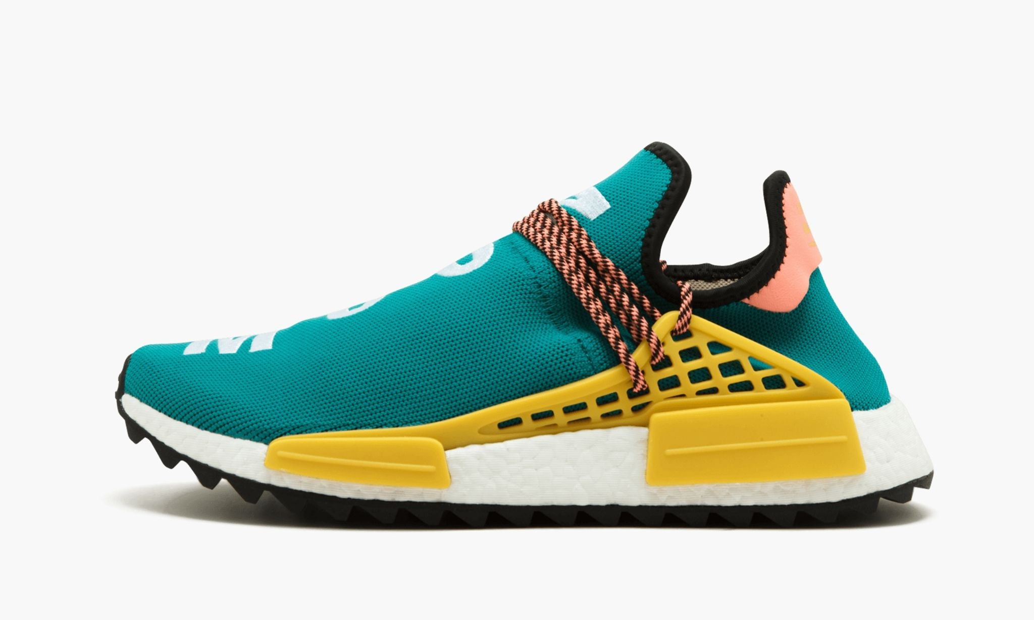 human race shoes blue and yellow