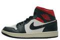 Air Jordan 1 Mid Black Sail Gym Red