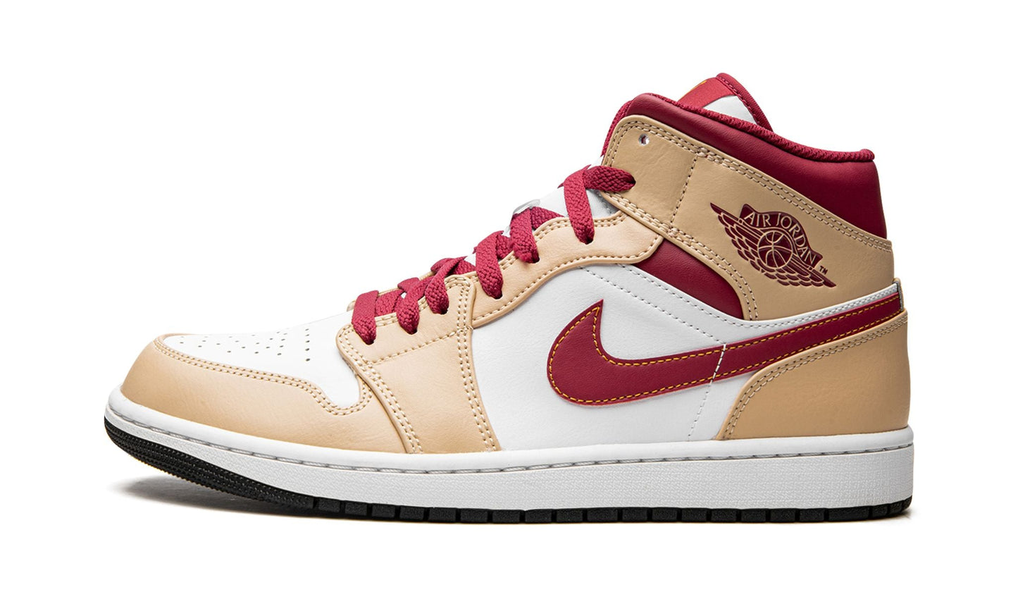 Air Jordan 1 Mid Light Curry Cardinal Red - Air Jordan - SecondPlace