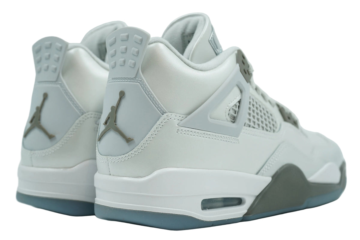 Brand new Air Jordan 4 Retro Photon Dust Blue Chill (GS) HV4401-014, back view of heel