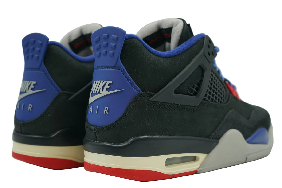 Brand new Air Jordan 4 Retro Rare Air (GS) IB4171-003, back view of heel tab with Rare Air branding