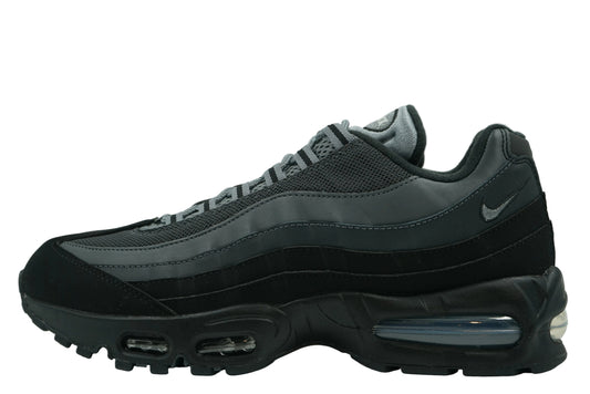 Brand new Air Max 95 OG Big Bubble Black Lime Blast Anthracite IQ0285-010, side view with Big Bubble heel