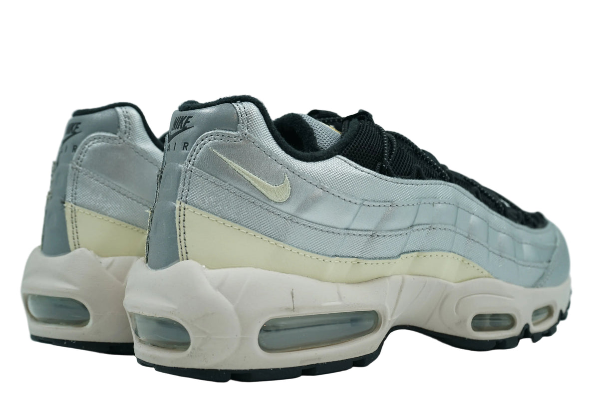 Brand new Air Max 95 Speed Lacing Metallic Silver FD0798-001, back view with visible heel Air unit
