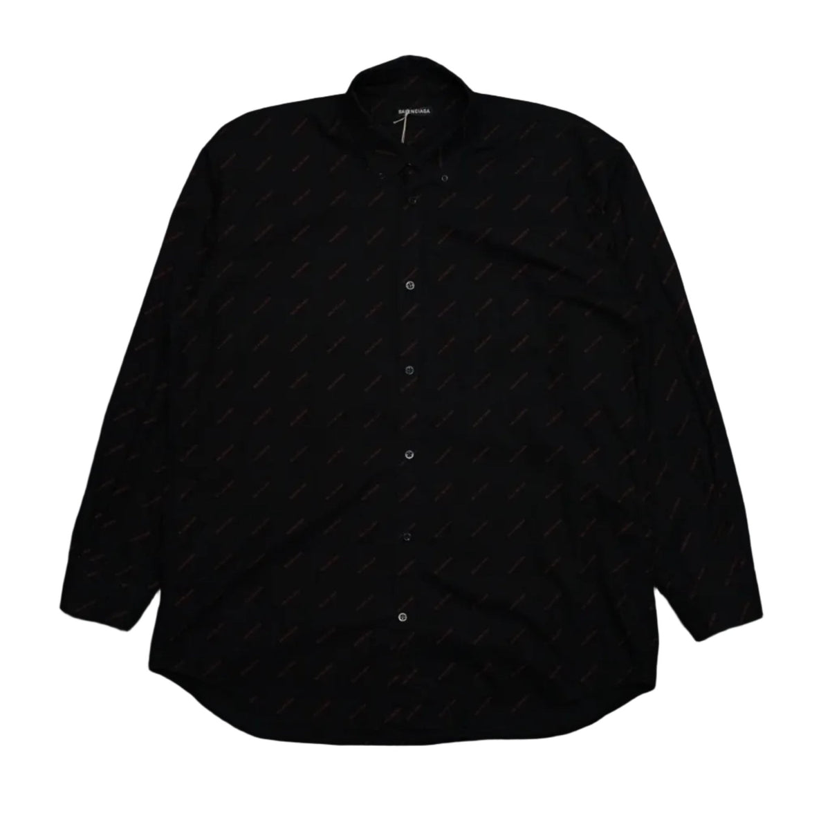 Balenciaga All Over Print Logo Black/Red Shirt - Balenciaga - SecondPlace