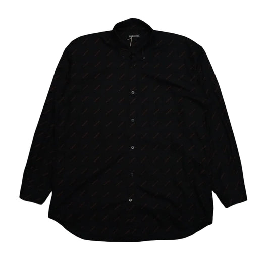 Balenciaga All Over Print Logo Black/Red Shirt - Balenciaga - SecondPlace