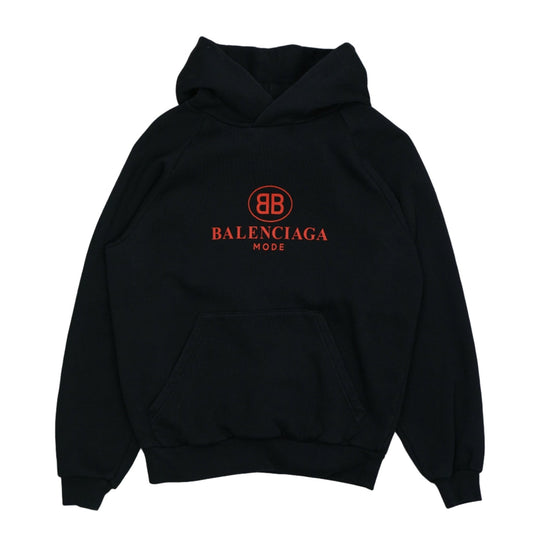 Balenciaga BB Red Logo Black Hoodie - Balenciaga - SecondPlace