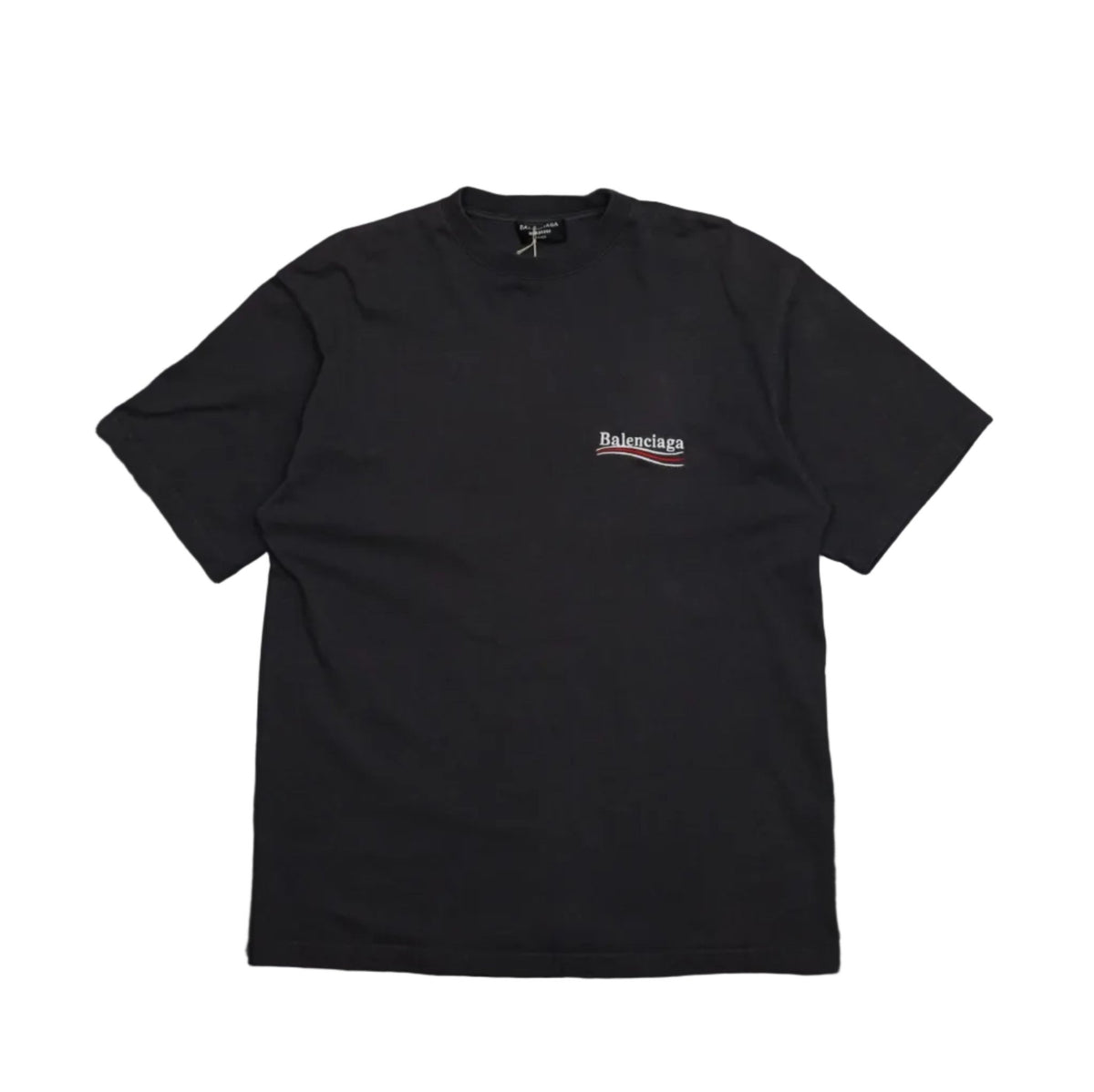 Balenciaga Oversized Campain Logo Grey T-Shirt - Balenciaga - SecondPlace