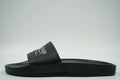 Balenciaga Campaign Logo Black Leather Slides