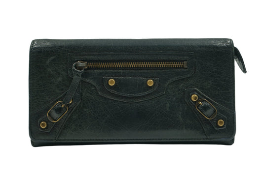 Balenciaga The City Black Leather Long Wallet - Balenciaga - SecondPlace