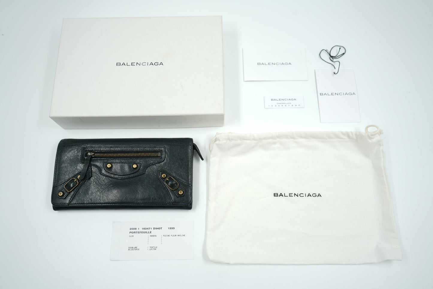 Balenciaga The City Black Leather Long Wallet - Balenciaga - SecondPlace