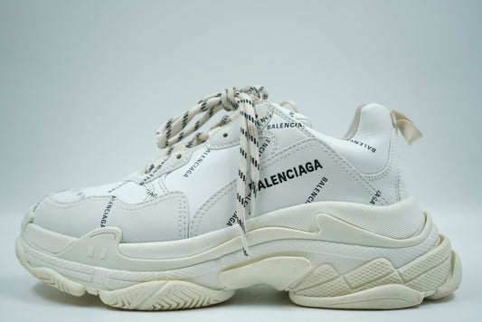 Balenciaga Triple S Allover Logo White - Balenciaga - SecondPlace