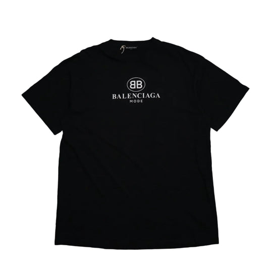 Balenciaga White Mode Logo Black T-Shirt - Balenciaga - SecondPlace