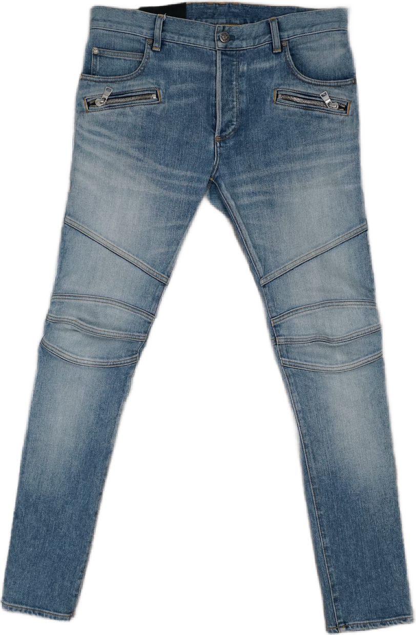 Balmain Jeans Big B Logo Blue Denim