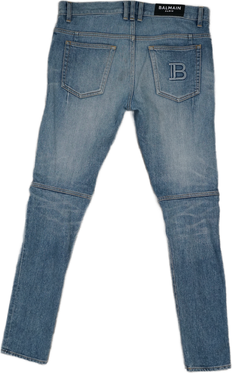 Balmain Jeans Big B Logo Blue Denim