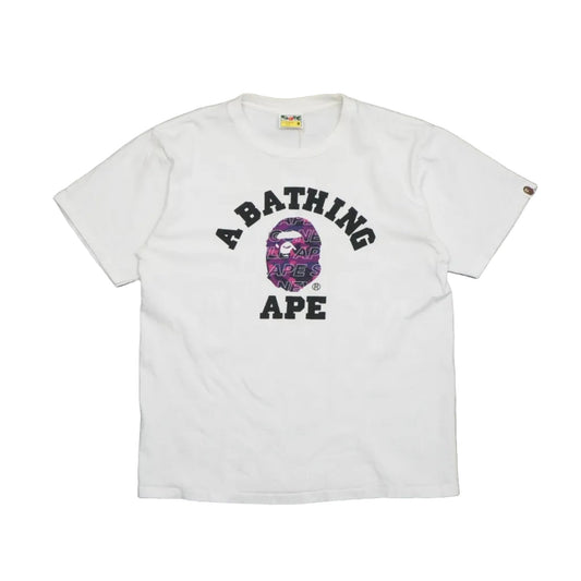 Bape Purple Ape Head White T-Shirt - BAPE - SecondPlace