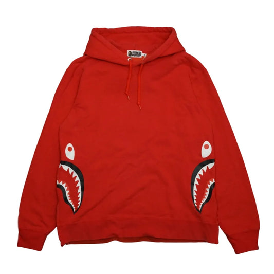 Bape Side Zip Shark Wide Red Pullover Hoodie - BAPE - SecondPlace